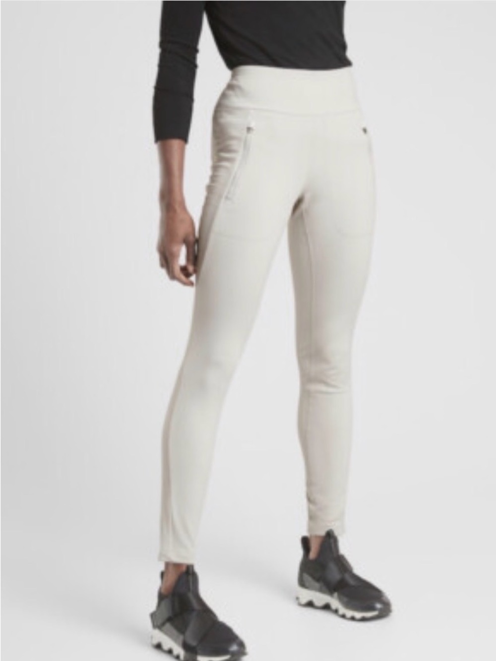 Athleta High-Waist Ponte Skinny Leggings - Cream